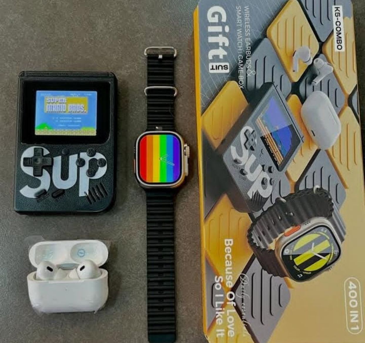 COMBO K5 (RELOJ, AUDÍFONOS, CONSOLA)