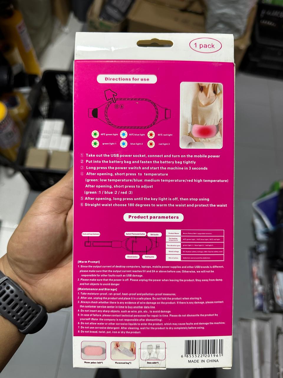 CINTURÓN TÉRMICO MENSTRUAL RECARGABLE