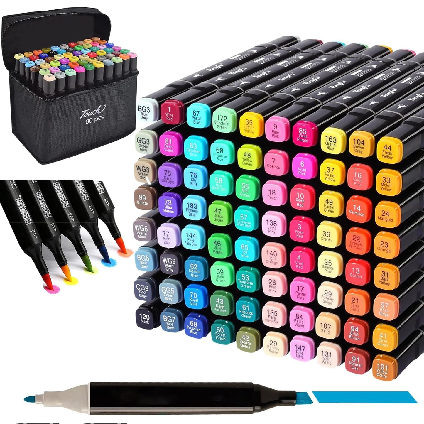 MARCADORES DOBLE PUNTA X 80 UNIDADES