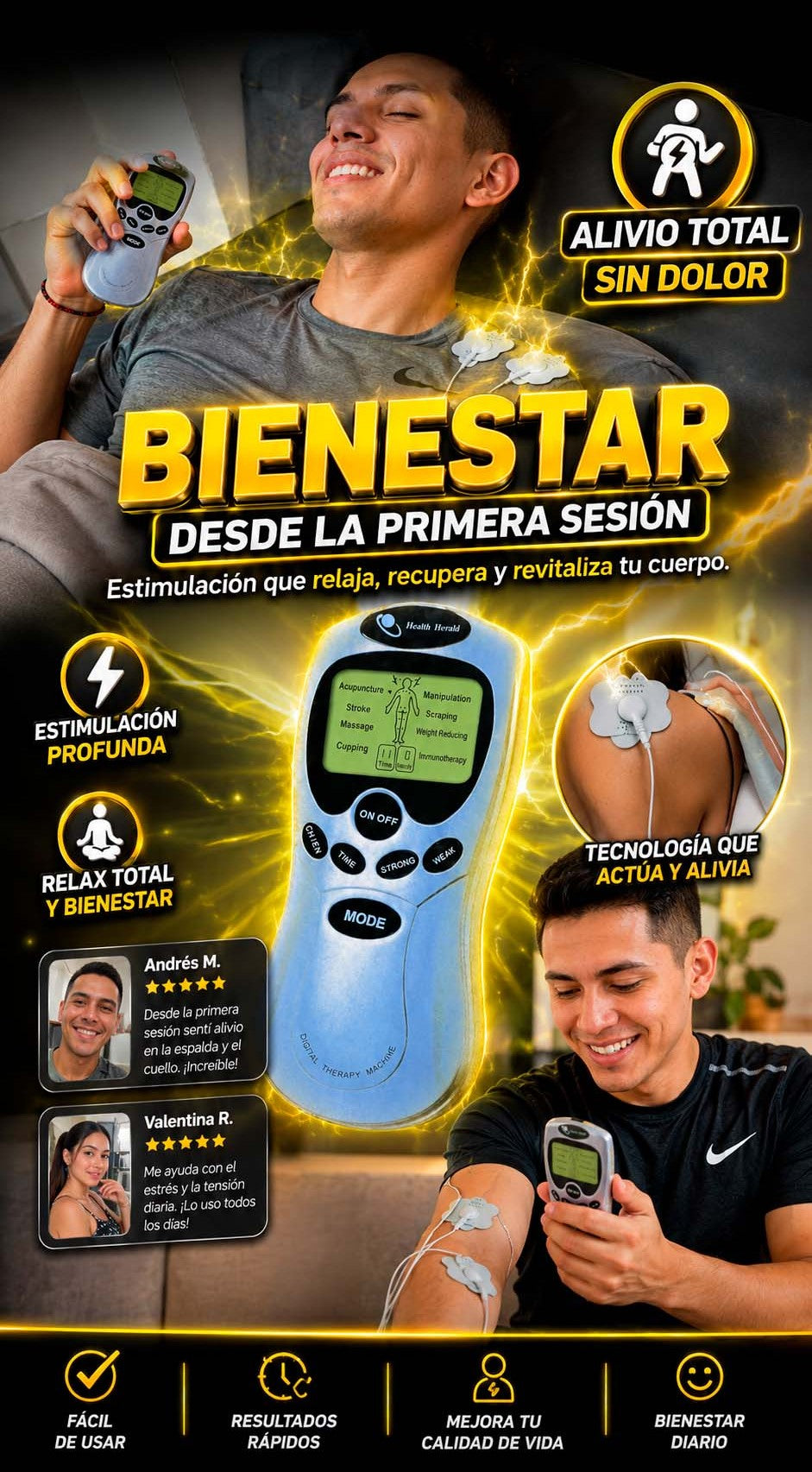 GIMNASIA PASIVA 8 ELECTRODOS